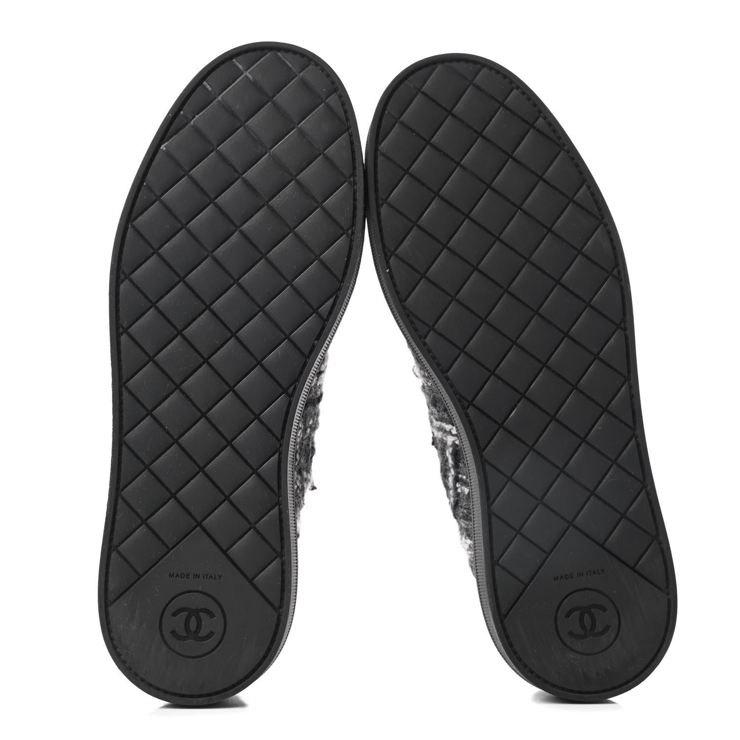 Chanel Tweed Grosgrain Pearl Lace Up Sneakers 37 Black 5 of 9