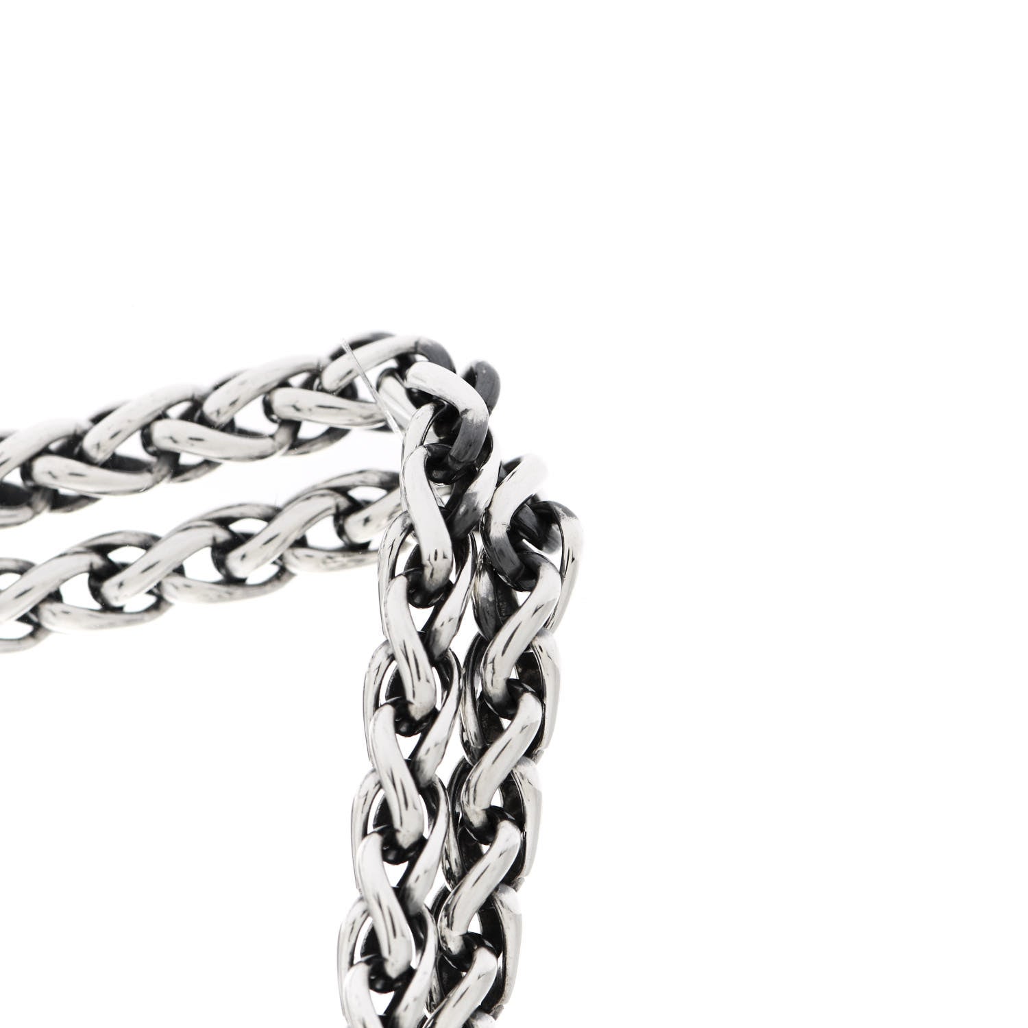 David Yurman Sterling Silver 18K Yellow Gold 8mm Double Wheat Chain Necklace 5 of 6