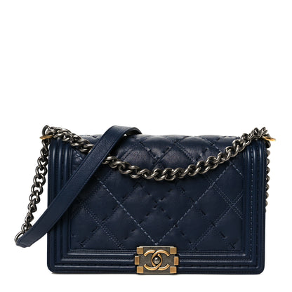 Chanel Calfskin Stitched New Medium Boy Flap Black 1 of 10