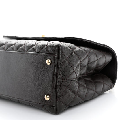 Chanel Caviar Quilted Small Coco Handle Flap Dark Brown 11 of 11