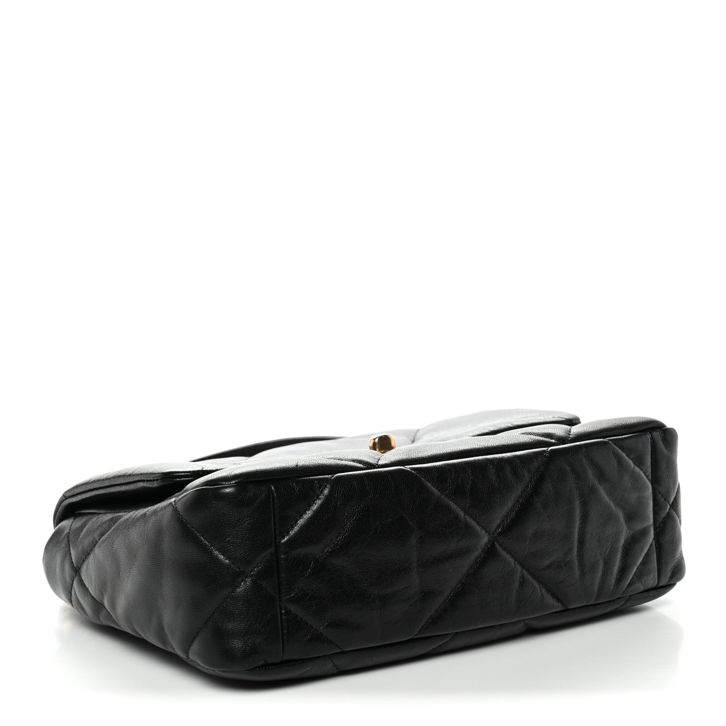 Shiny Goatskin Quilted Medium Chanel 19 Flap Black