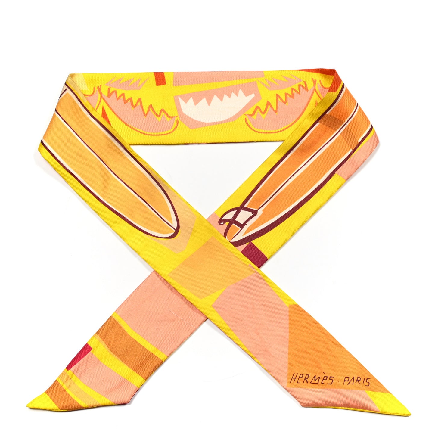Silk Sea Surf and Fun Twilly Jaune Vif Abricot Soleil