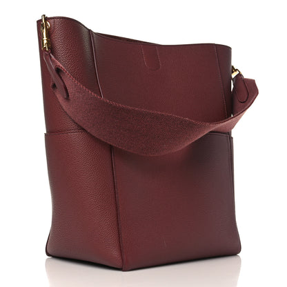Celine Soft Grained Calfskin Sangle Bucket Bag Burgundy 3 of 9