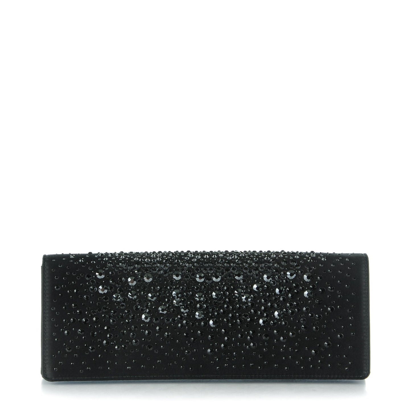 Satin Crystal Clutch Black