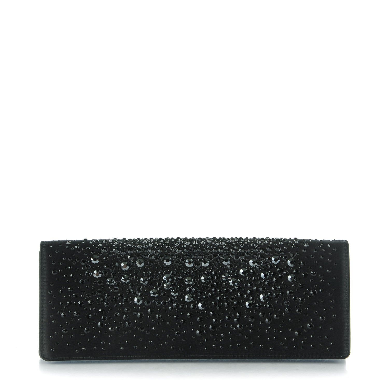 Gucci Satin Crystal Clutch Black 1 of 7