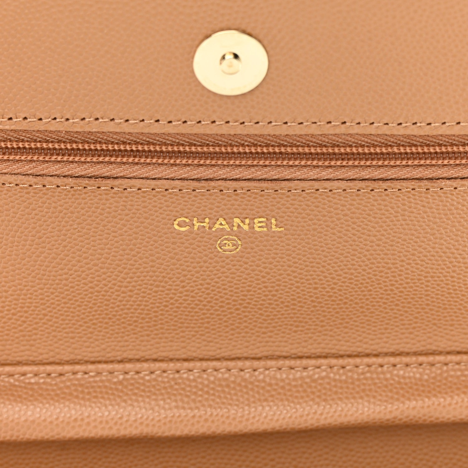 Chanel Caviar Quilted Wallet on Chain WOC Dark Beige 6 of 14