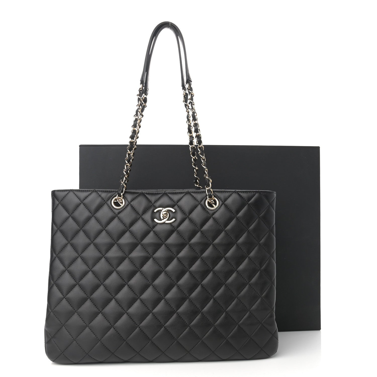 Chanel Lambskin Quilted Large Classic Shopping Tote Black 11 of 11