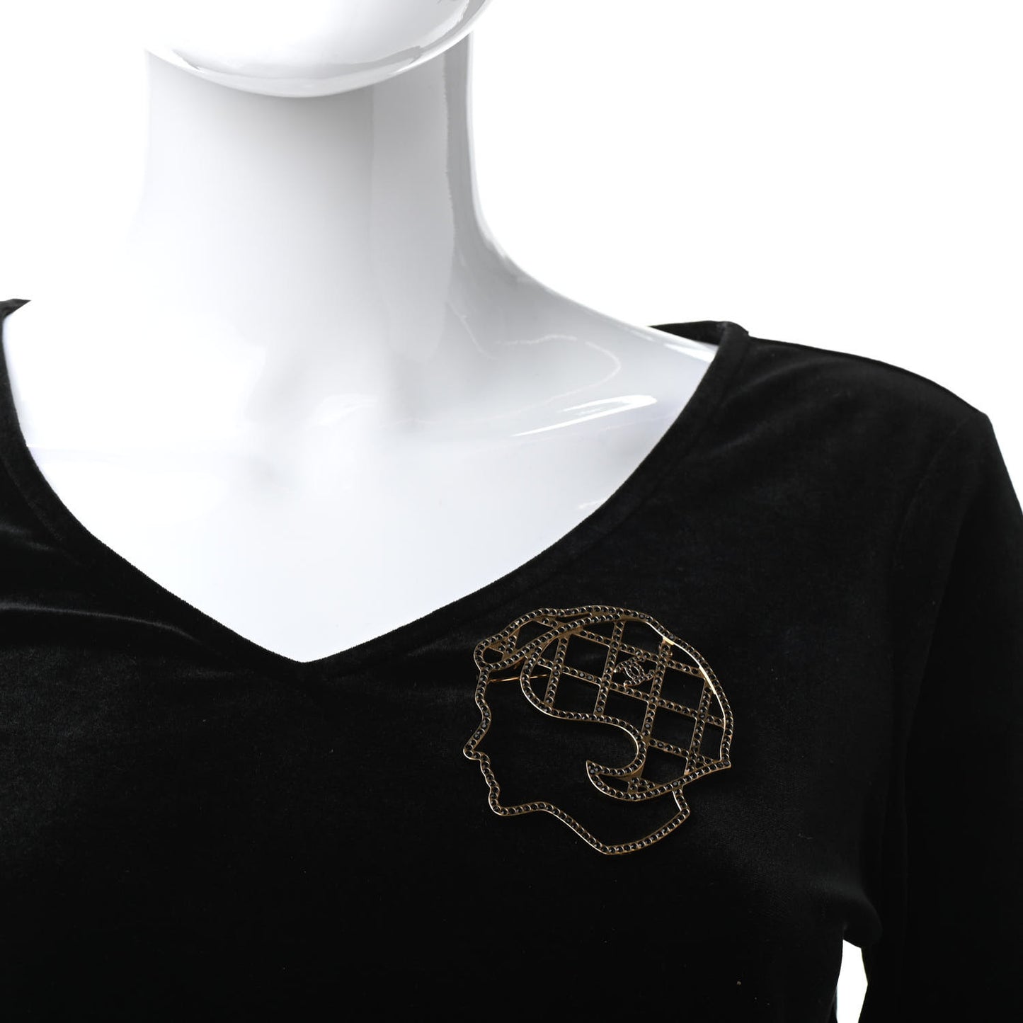 Crystal Mademoiselle Brooch Black Gold