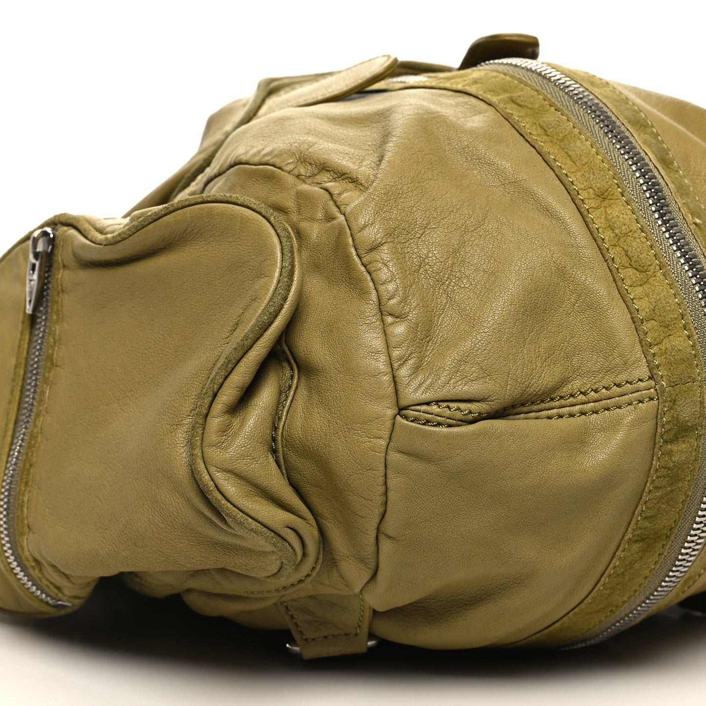 Lambskin Mini Marti Backpack Green Silver Hardware