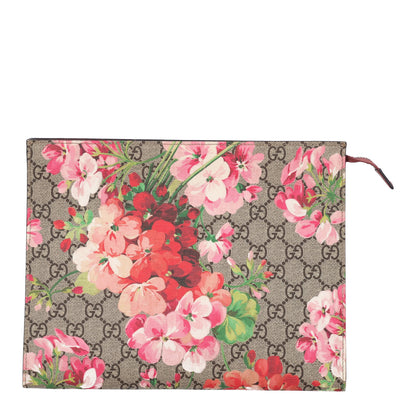 Gucci GG Supreme Monogram Blooms Large Cosmetic Case Beige Multicolor Dry Rose 1 of 10