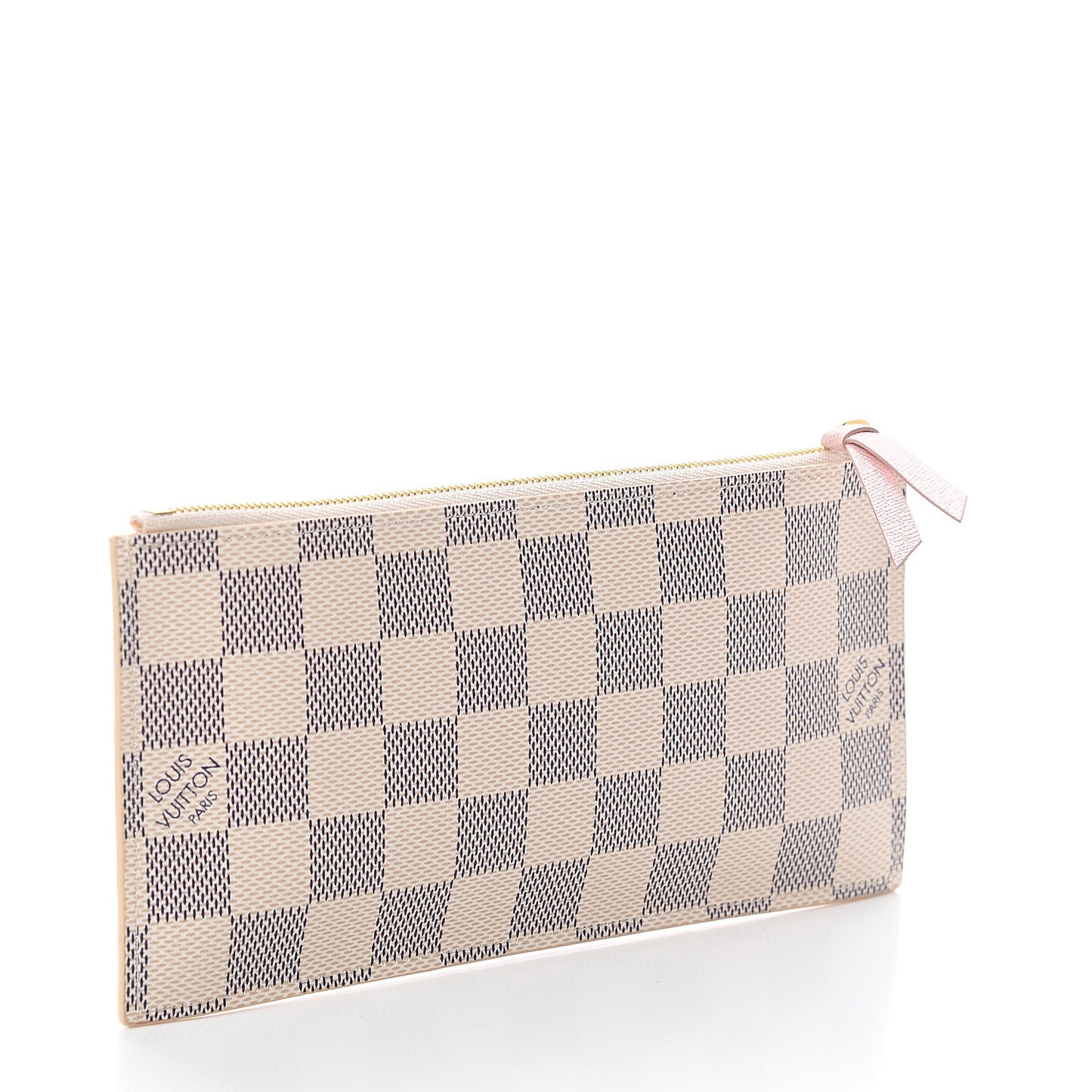 Damier Azur Felicie Chain Wallet Zippered Insert Rose Ballerine