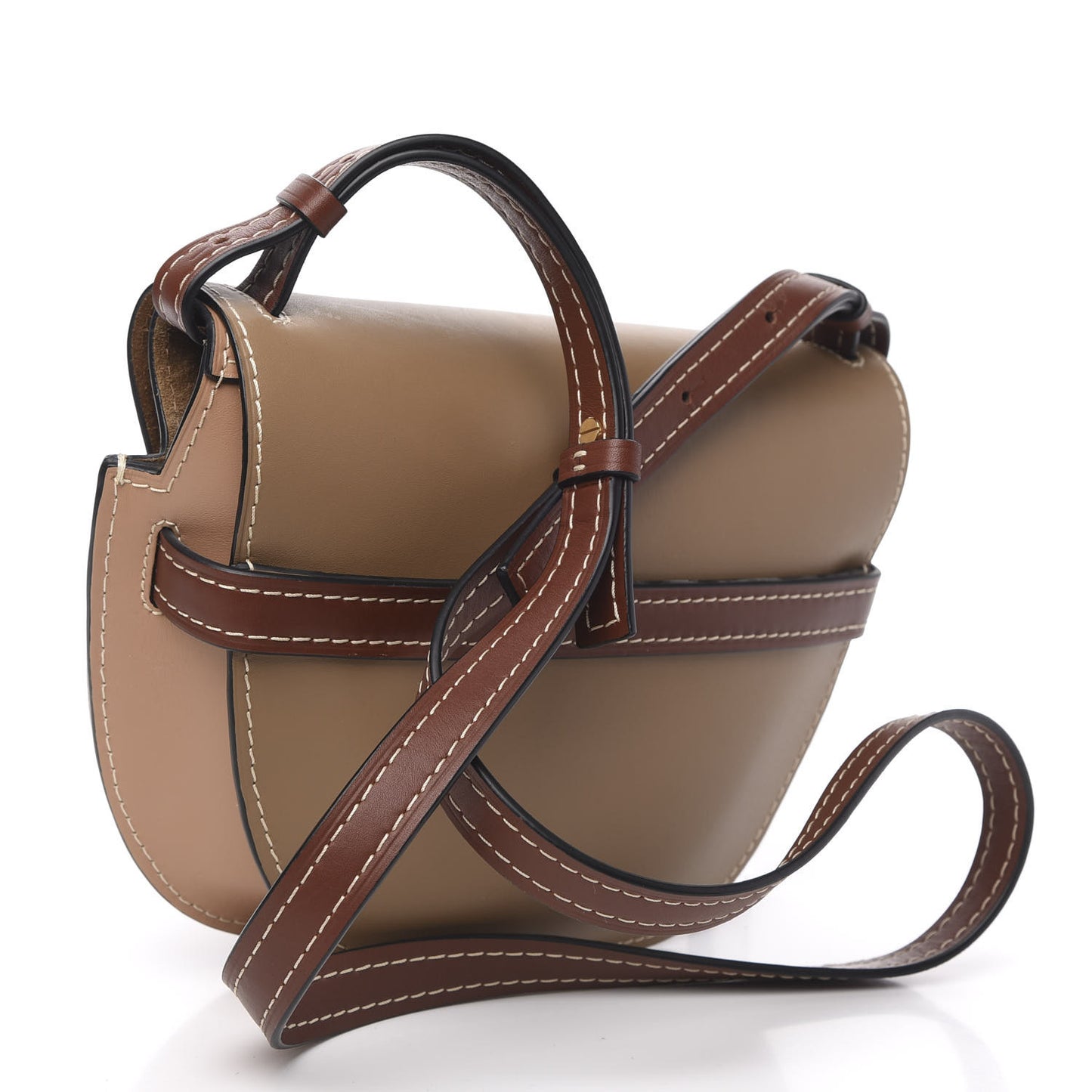 Calfskin Small Gate Crossbody Bag Taupe