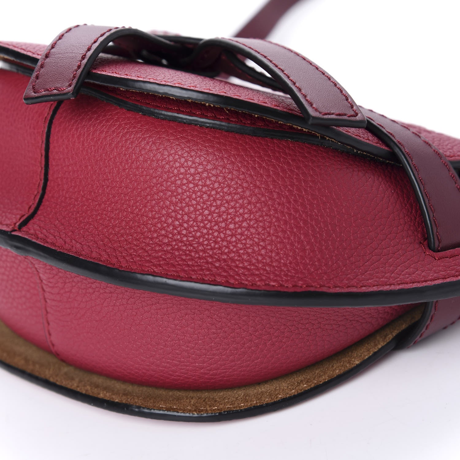 Loewe Grained Calfskin Mini Gate Crossbody Bag Raspberry Wine 7 of 9