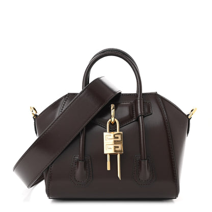 Givenchy Box Calfskin Toy Lock Antigona Shoulder Bag Ebony Brown 1 of 9