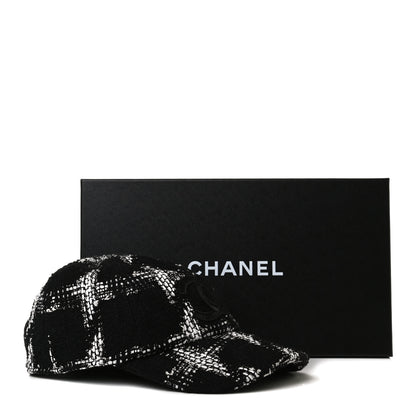 Chanel Tweed CC Cap Hat S Black White 9 of 9