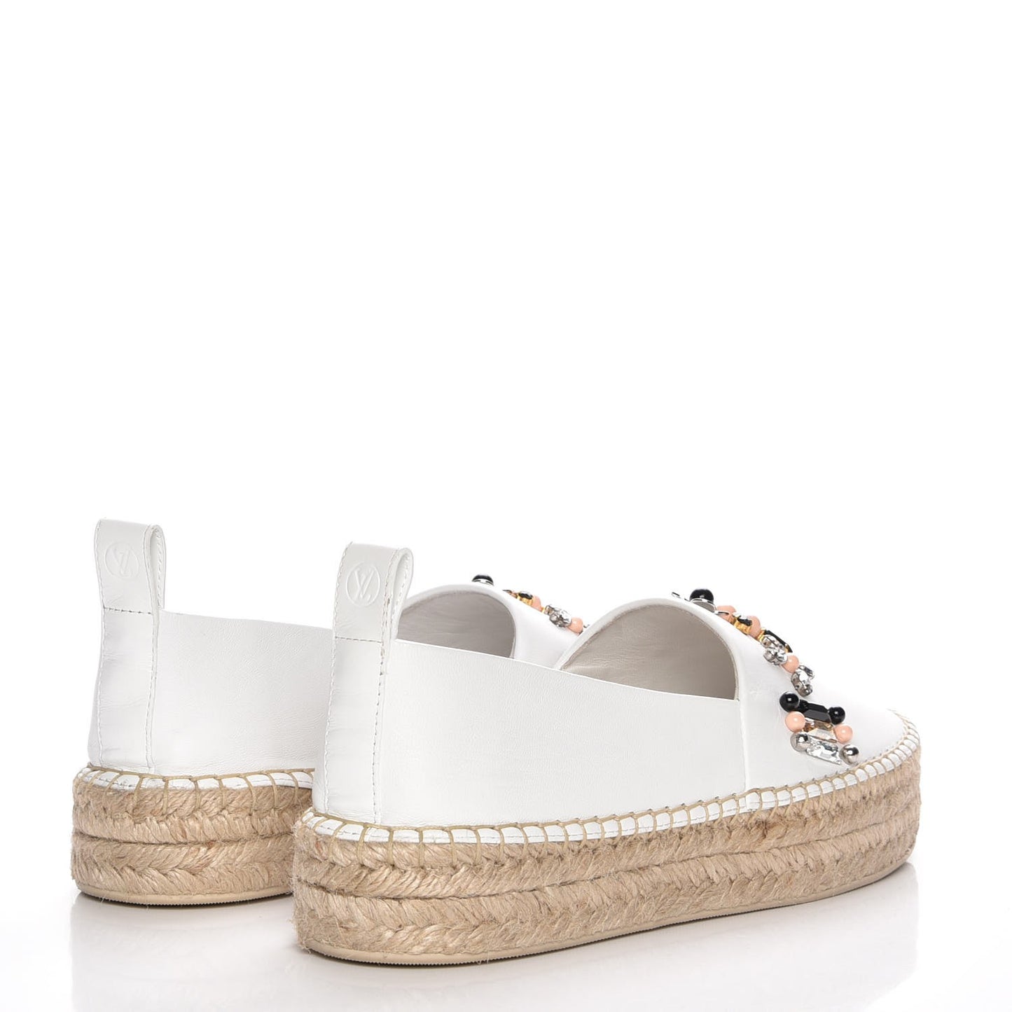 Lambskin Front Pier Espadrille Flats 38.5 White