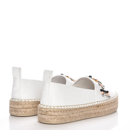 Louis Vuitton Lambskin Front Pier Espadrille Flats 38.5 White 4 of 18