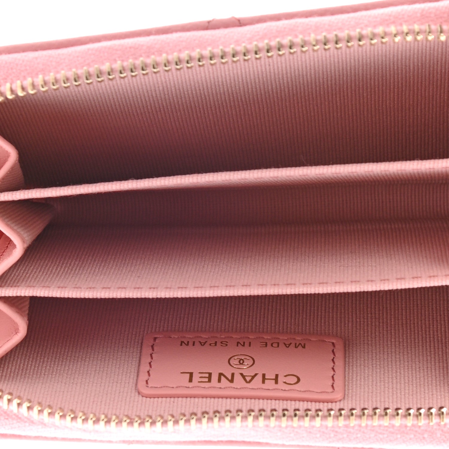 Chanel Lambskin Quilted Chanel 19 Zip Around Coin Purse Wallet Light Pink 5 of 7
