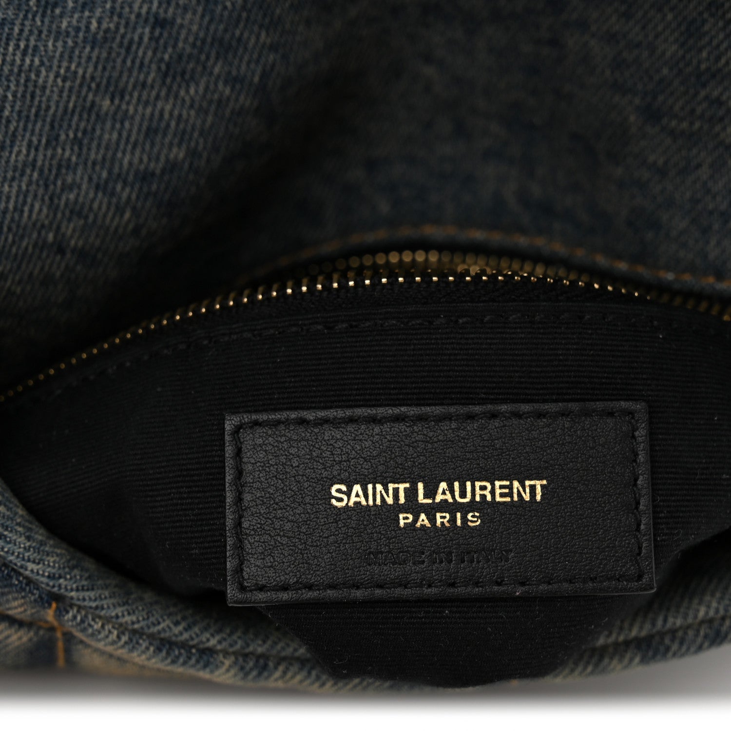 Saint Laurent Denim Quilted Toy Loulou Puffer Monogram Chain Satchel Blue Black 6 of 10