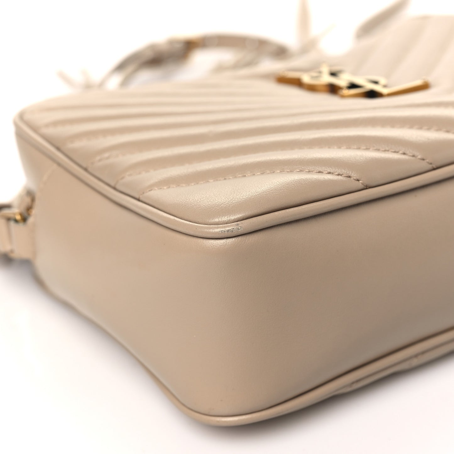 Calfskin Matelasse Monogram Lou Camera Bag Dark Beige
