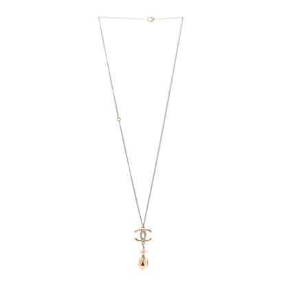Chanel Pearl CC Drop Necklace Gold 3 of 5
