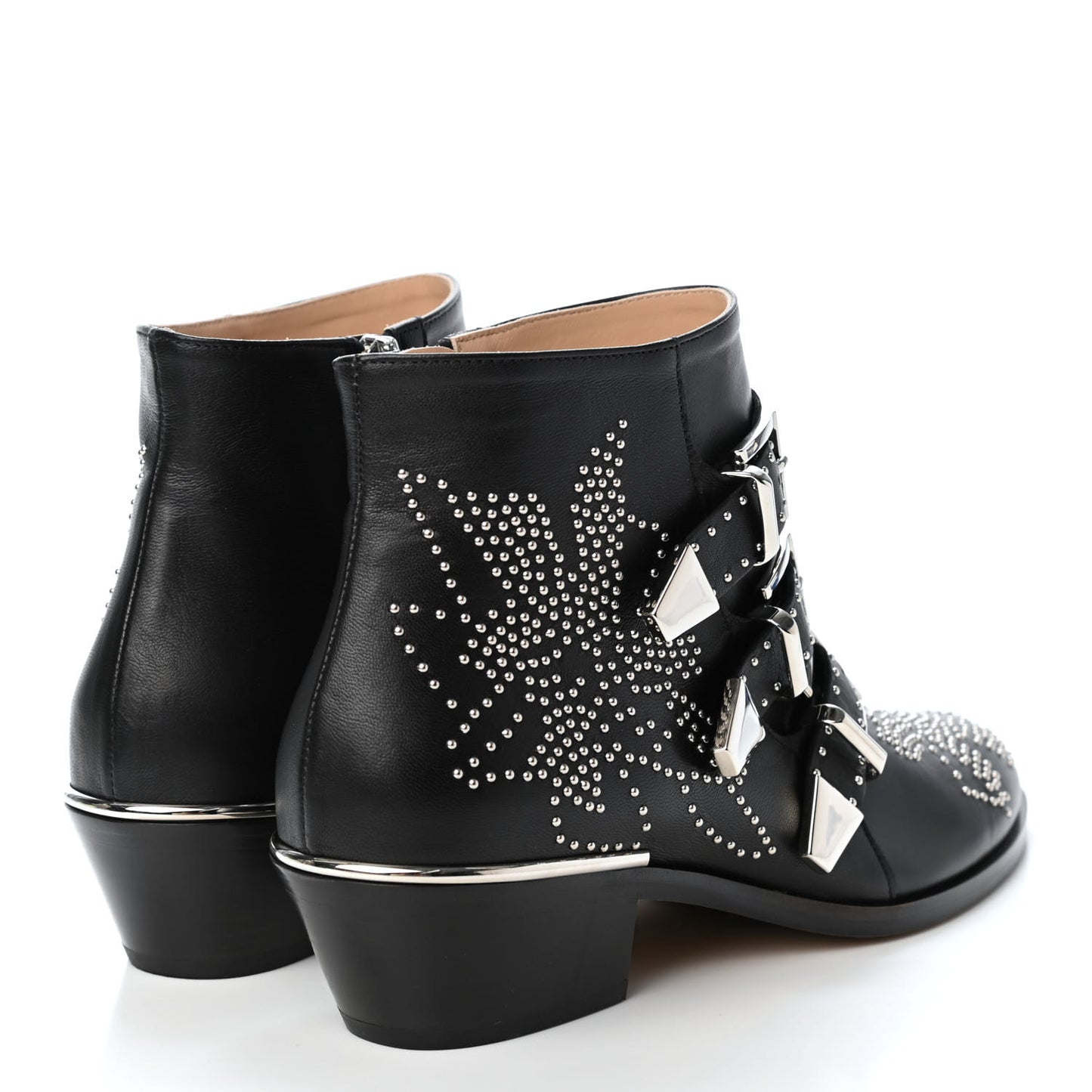 Nappa Sheepskin Studded Susanna Ankle Boots 37.5 Black