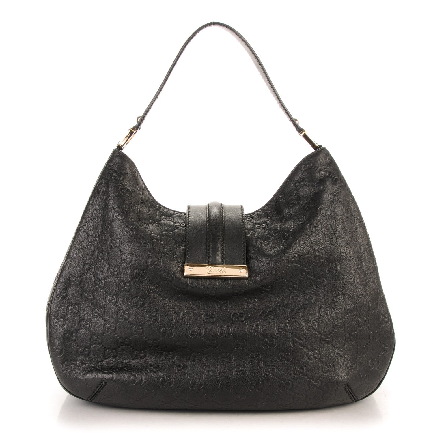 Gucci Guccissima Large New Ladies Web Hobo Black 1 of 7