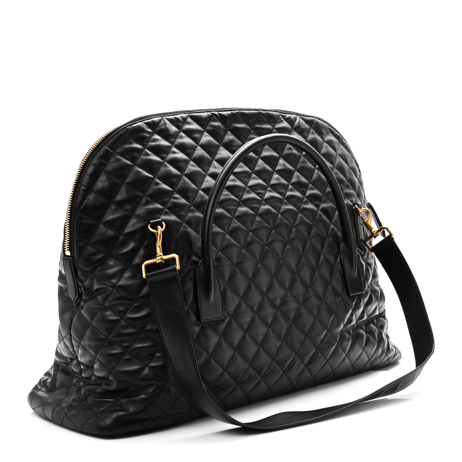Saint Laurent Calfskin Quilted ES Giant Travel Bag Black 3 of 9
