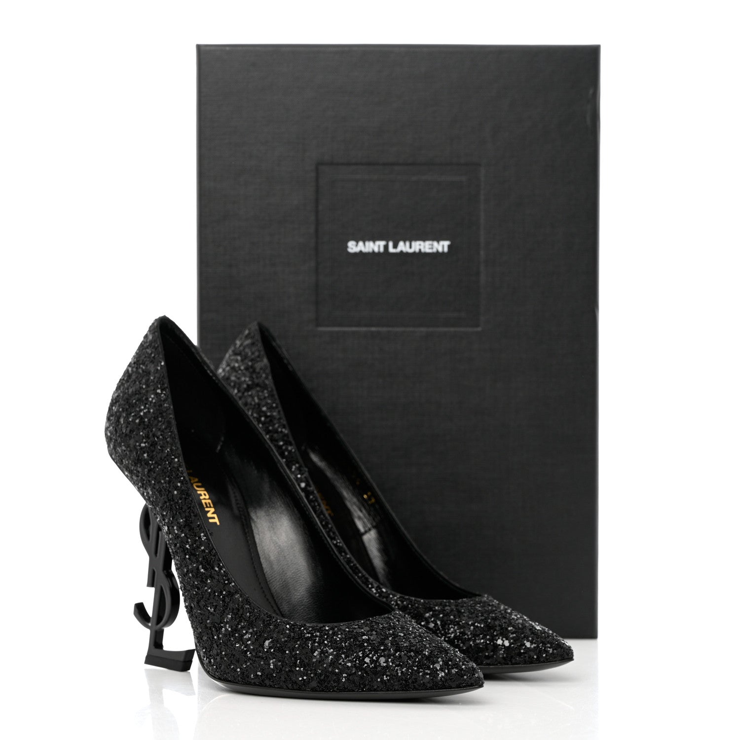Saint Laurent Glitter Opyum 100 Pumps 37 Black 9 of 9
