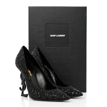 Saint Laurent Glitter Opyum 100 Pumps 37 Black 9 of 9