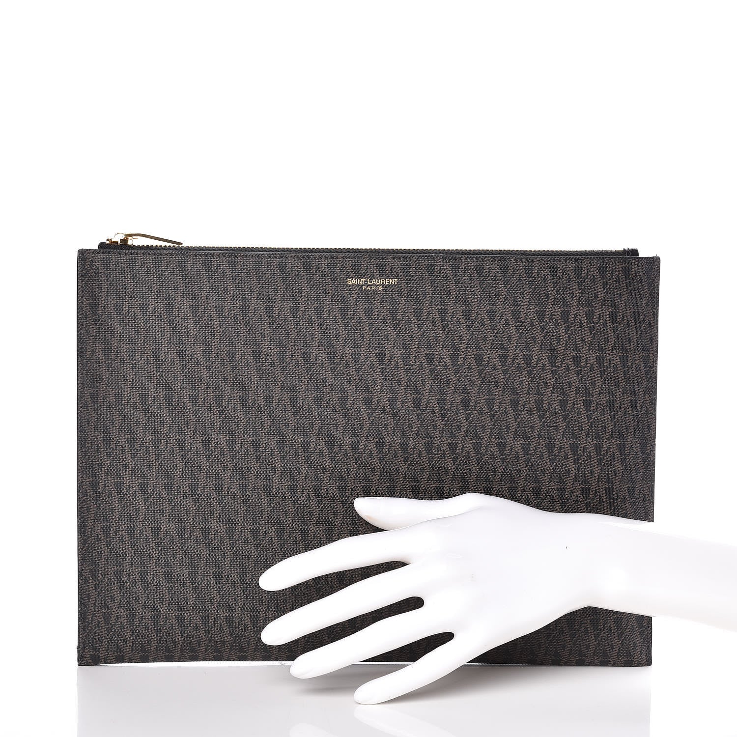Saint Laurent Toile Classic Monogram IPad Pouch Black Lino 2 of 8