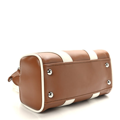 Prada Soft Calfskin Bowling Crossbody Bag Cognac White 3 of 7