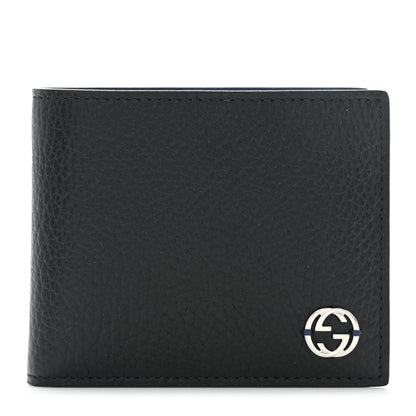 Gucci Dollar Calfskin Bi-Color Interlocking G Bi-Fold Wallet Black Caspian 1 of 8
