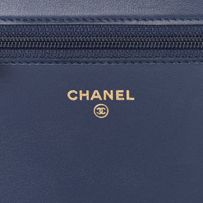 Chanel Caviar Quilted Boy Wallet On Chain WOC Navy 6 of 13