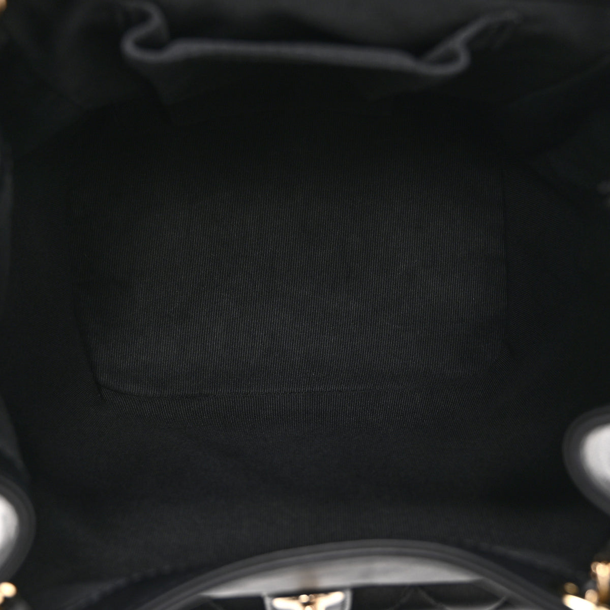 Lambskin Quilted Large Duma Drawstring Backpack Black