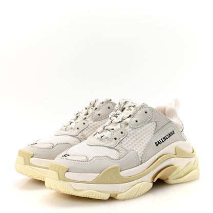 Balenciaga Fabric Mesh Womens Triple S Sneakers 37 White 4 of 9
