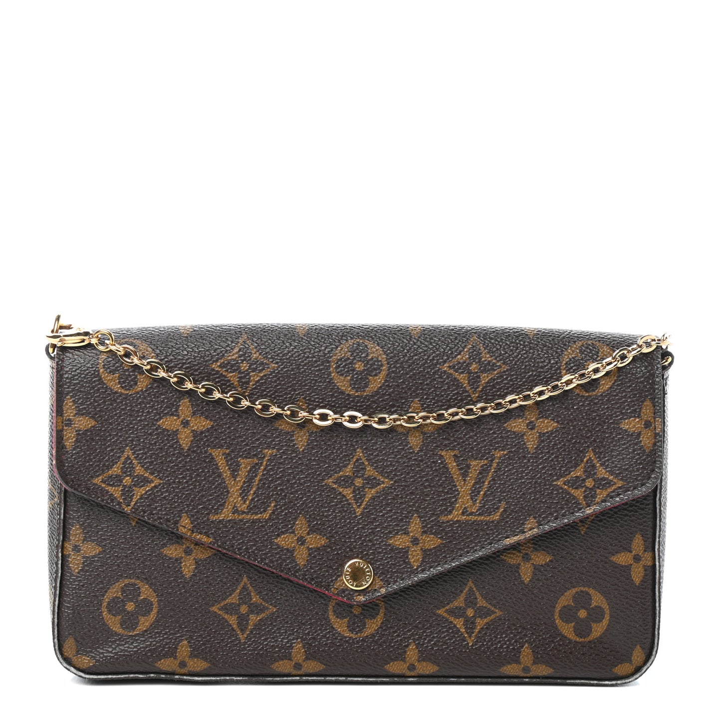 Monogram Pochette Felicie Chain Wallet Fuchsia