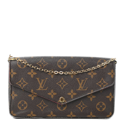 Louis Vuitton Monogram Pochette Felicie Chain Wallet Fuchsia 1 of 9