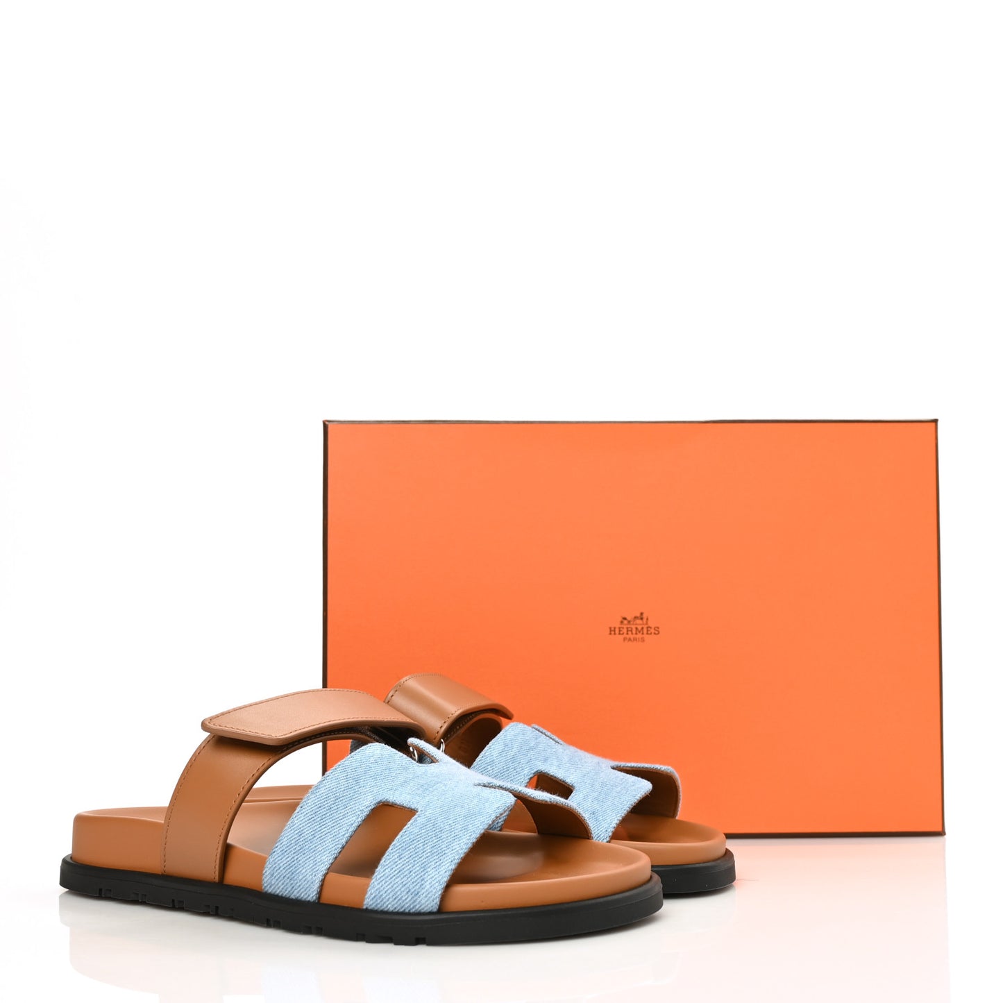 Denim Calfskin Womens Chypre Sandals 37 Bleu Clair Naturel