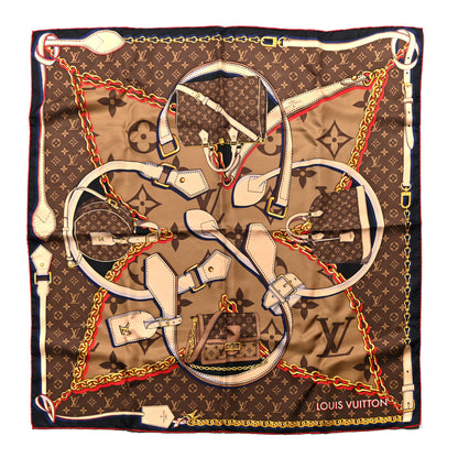 Louis Vuitton Silk Tribute To Square Scarf Brown 1 of 4