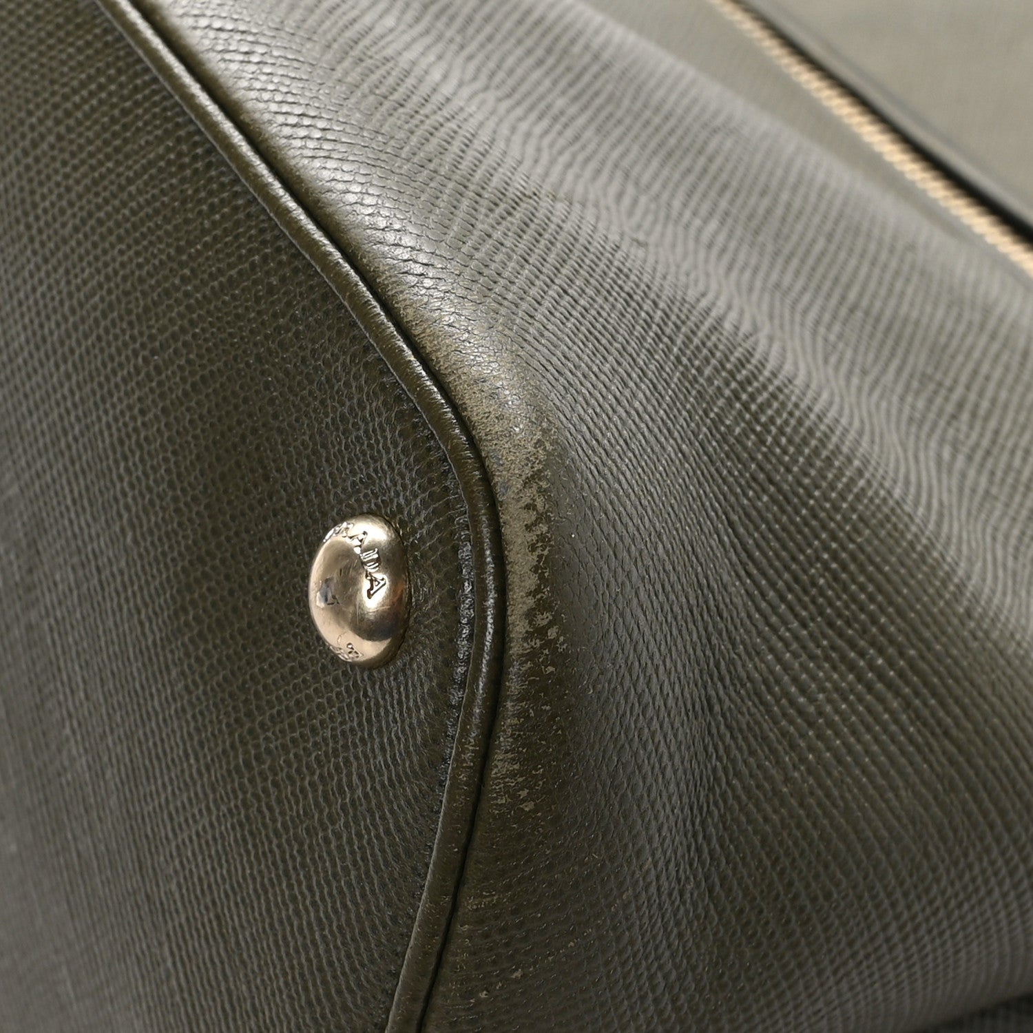 Prada Saffiano Cuir Open Promenade Tote Militare 9 of 13