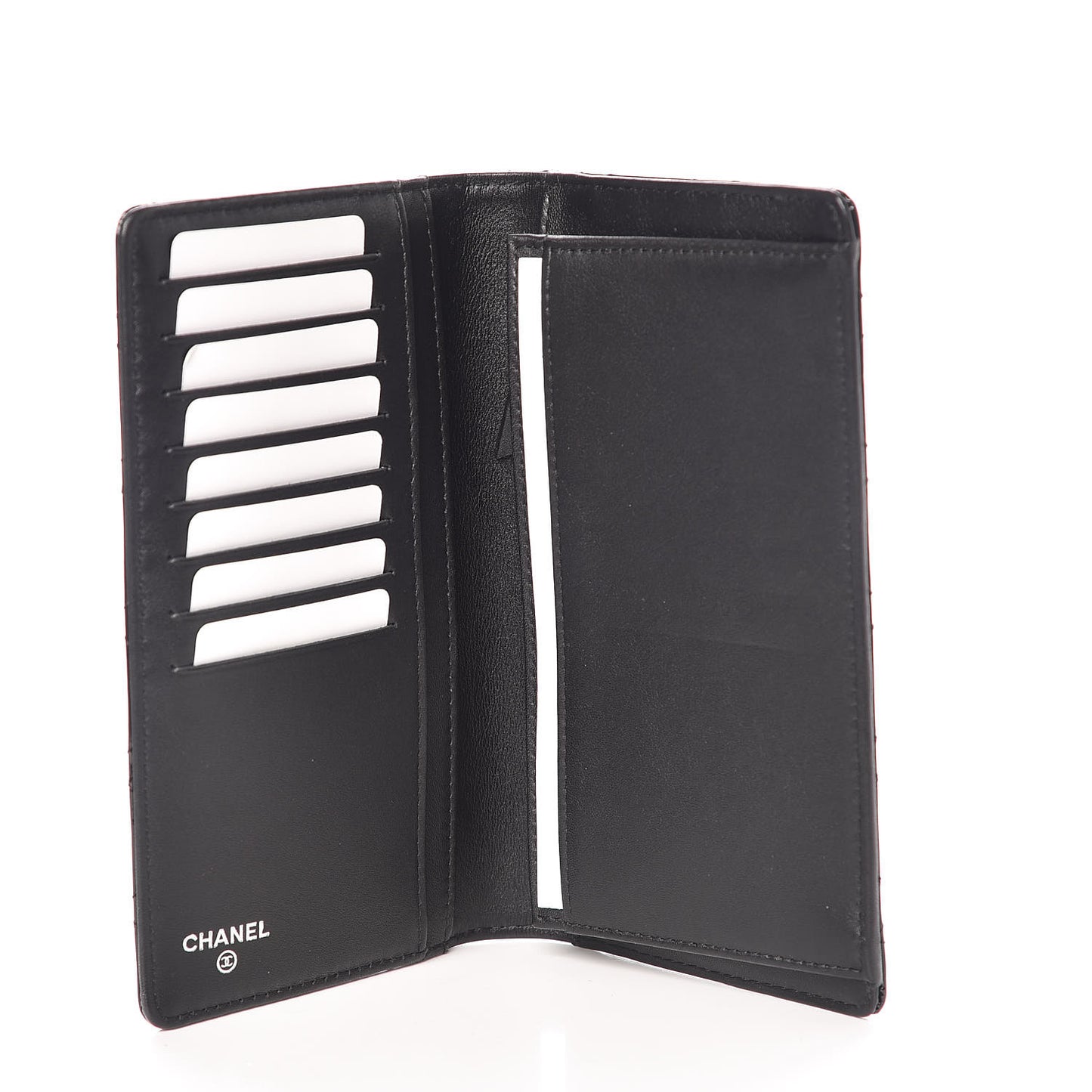 Patent Quilted Brilliant Yen Wallet Black