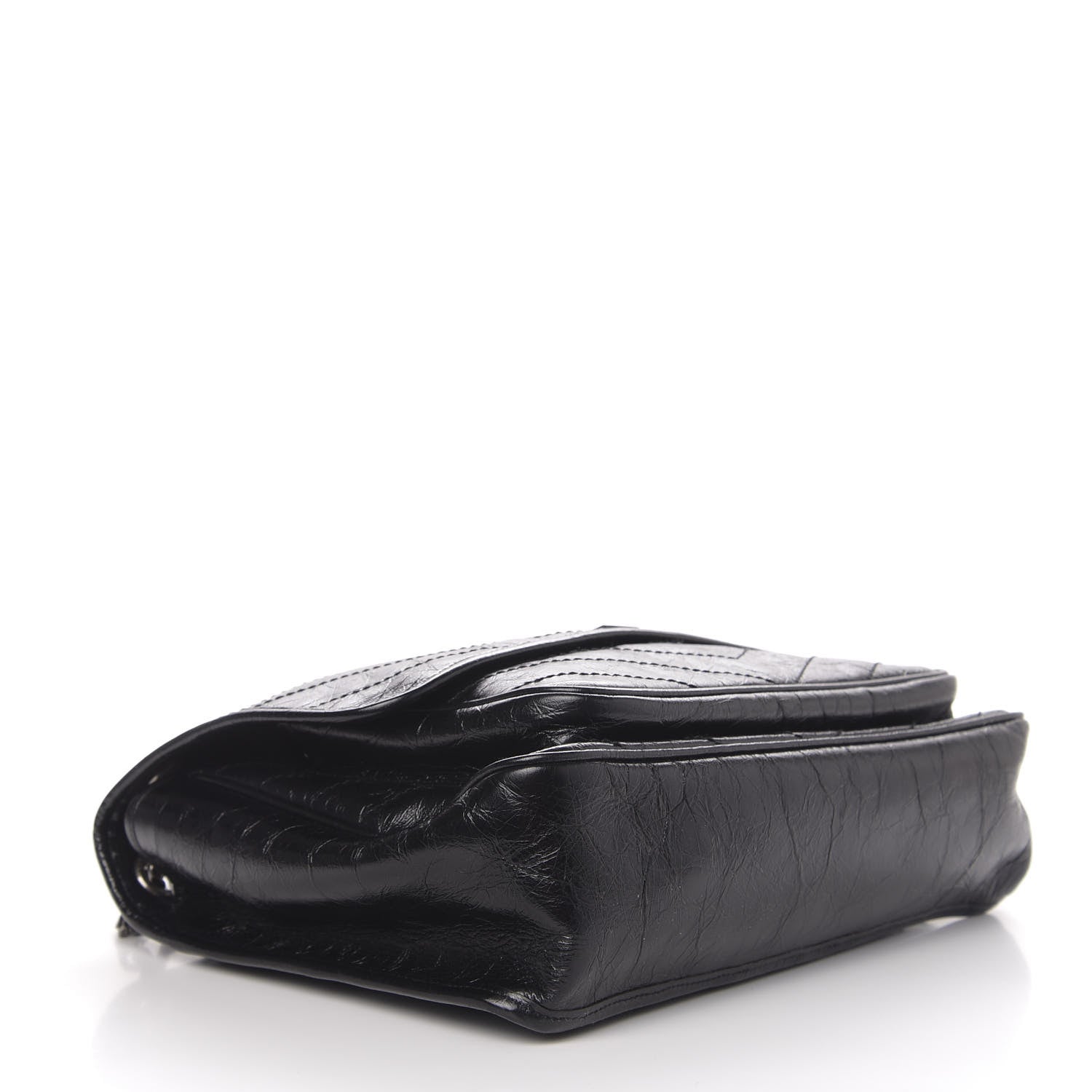 Saint Laurent Crinkled Calfskin Matelasse Monogram Large Niki Chain Satchel Black 4 of 10