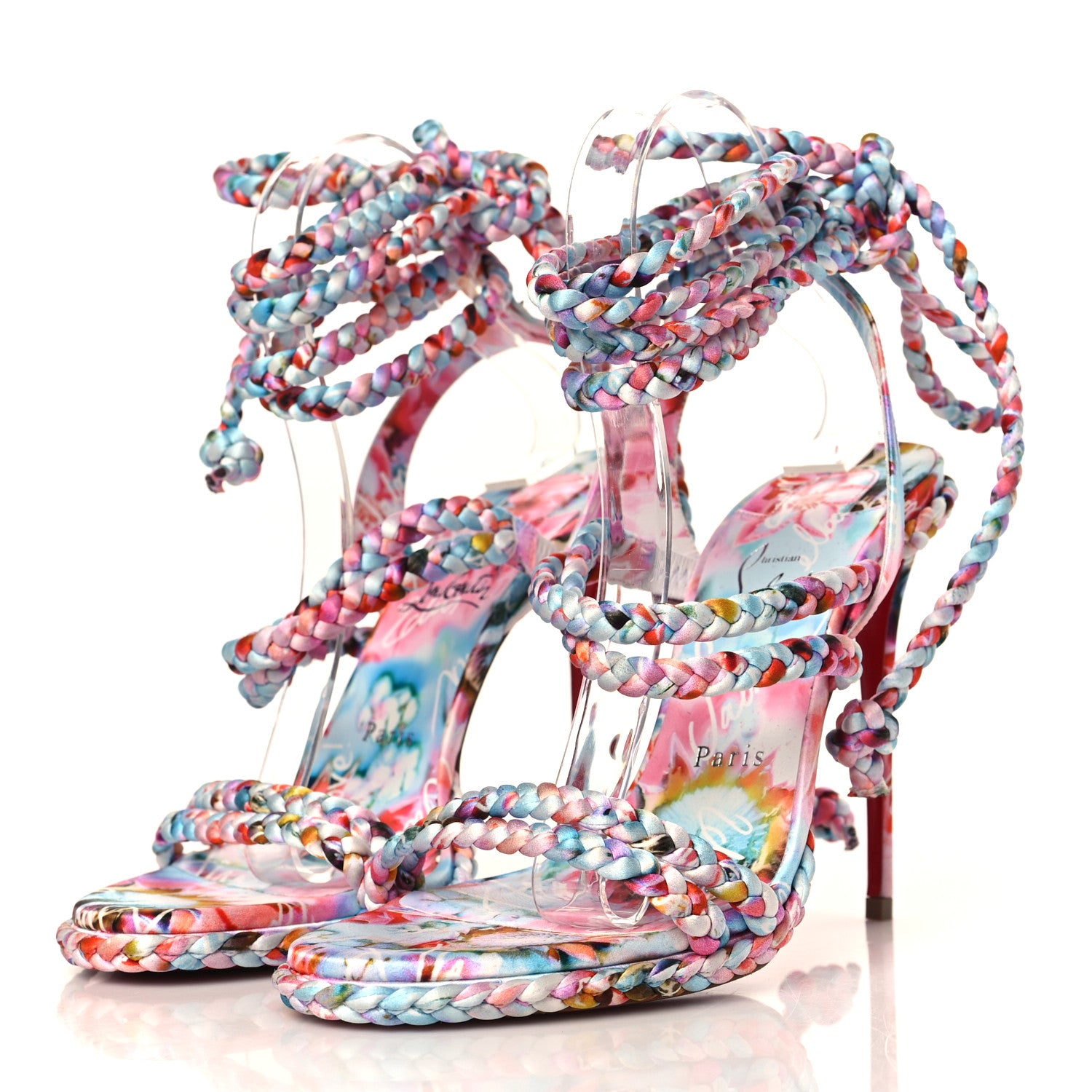 Christian Louboutin Satin Braided Sandal Multicolor 39 3 of 8