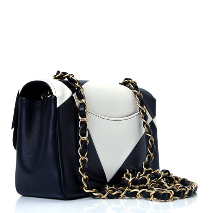 Chanel Lambskin Geometric Patchwork Mini Flap Black White 2 of 4