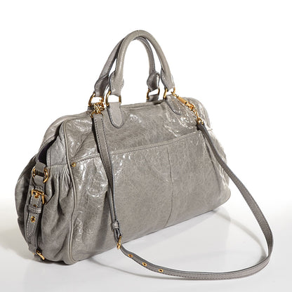 Miu Miu Vitello Lux Mini Charm Tote Grafite 3 of 8