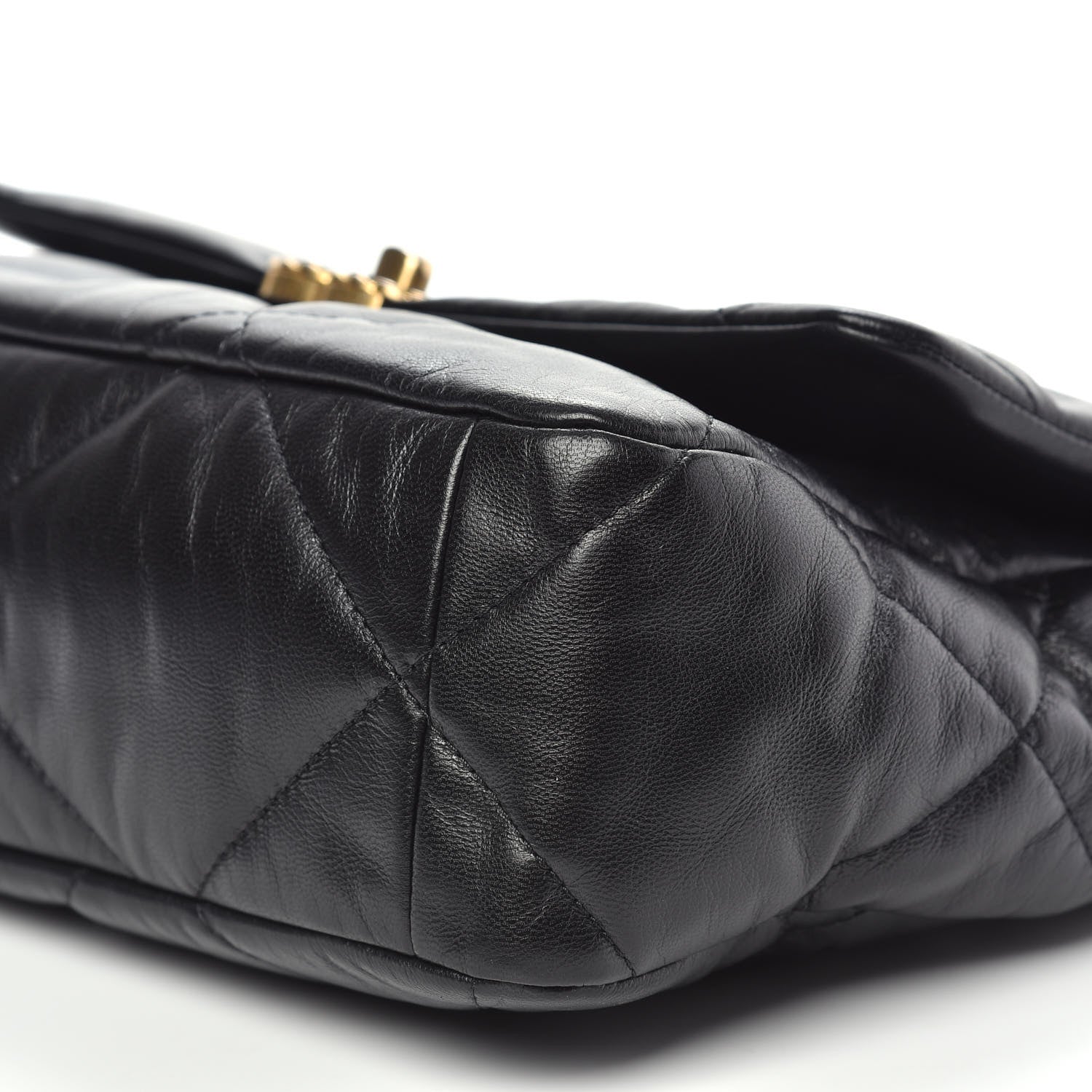 Chanel Goatskin Quilted Large 19 Flap Black 10 of 12