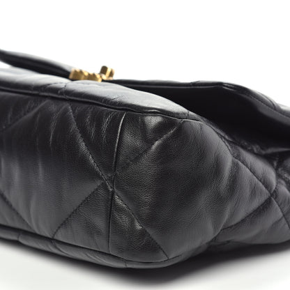 Chanel Goatskin Quilted Large 19 Flap Black 10 of 12