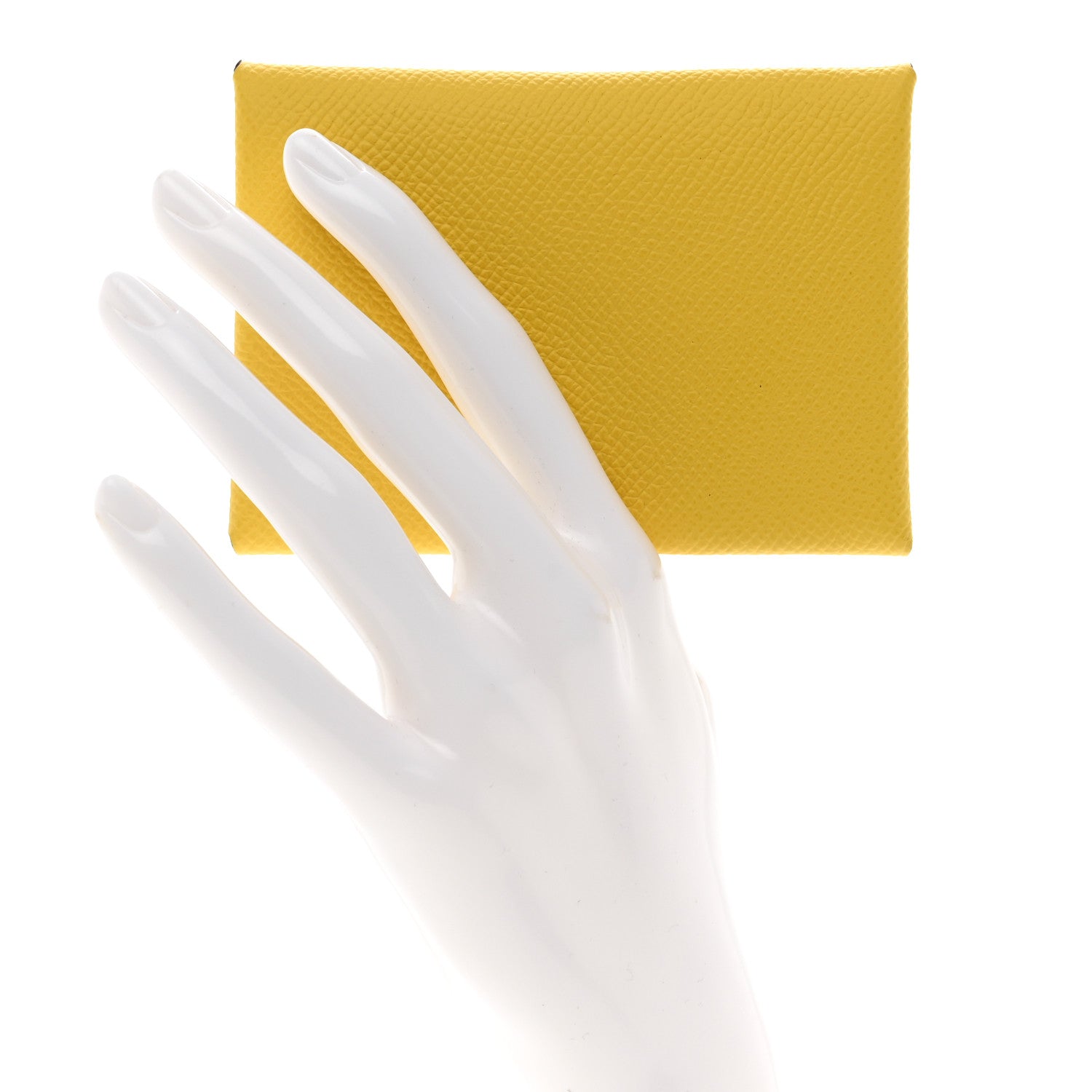 Hermes Epsom Calvi Duo Card Case Jaune De Naples 2 of 7