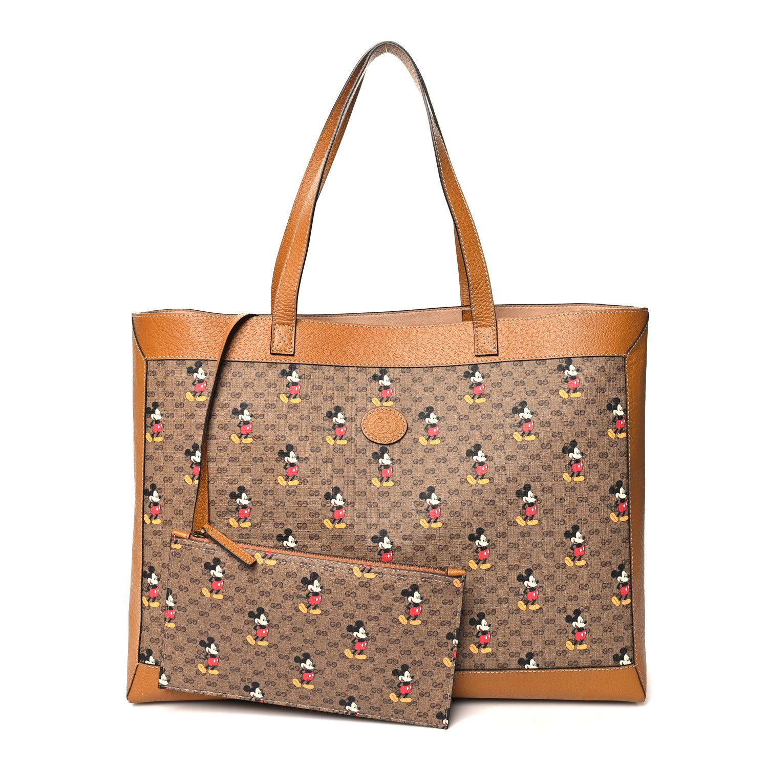 Gucci X DISNEY Mini Vintage GG Supreme Monogram Mickey Mouse Large Shopping Tote Beige Vintage Sun Oil 3 of 14